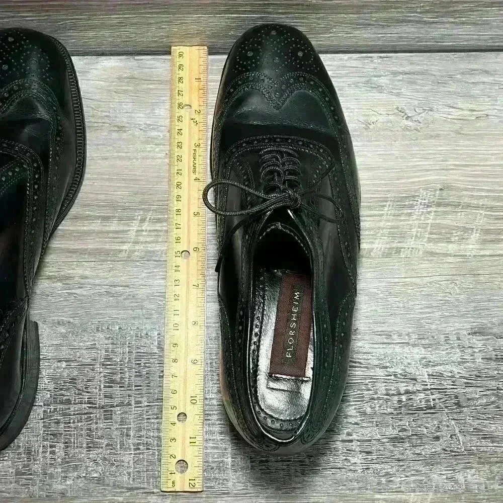 Florsheim Black Leather Cap Toe Oxford Dress Shoe Mens 8 1/2